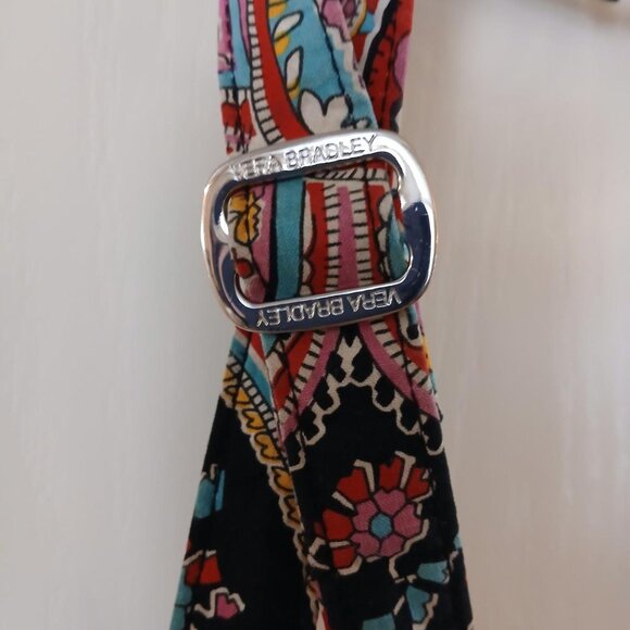 Vera Bradley black and multi-colored paisley quilted crossbody bag wallet pocket - Picture 8 of 8